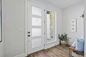 Interior space featuring hardwood / wood-style flooring