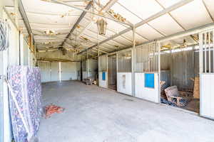 View of horse barn