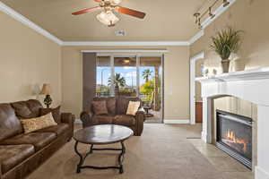 Living Area with Fireplace