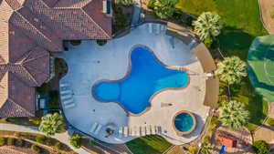 Pool and Hot Tub with Plenty of Lounge Seating