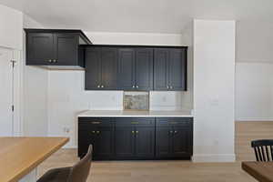 Kitchen featuring light wood-type flooring