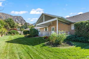 Exterior space with a mountain view