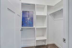 View of walk in closet