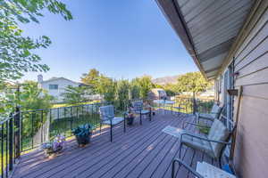 Deck with a mountain view