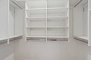 View of walk in closet