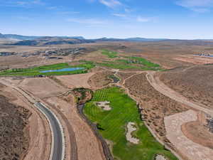 Bird's eye view with a mountain view