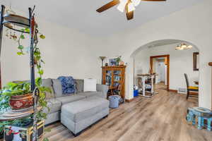 Unit 1417. Features charming built-ins and arched doorway. Currently occupied by a month-to-month tenant.