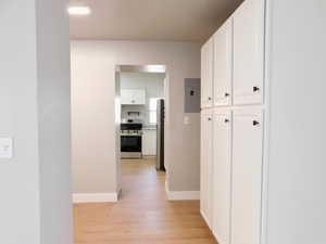 View from the hallway, of the Laundry Room Storage.