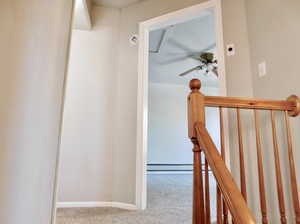 View of the Upstairs Bedroom from the Front Entryway Stairs.