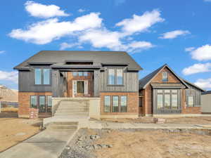 View of front facade featuring a mountain view