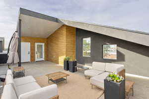 View of patio featuring an outdoor living space