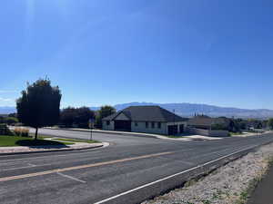 View of street with a mountain view