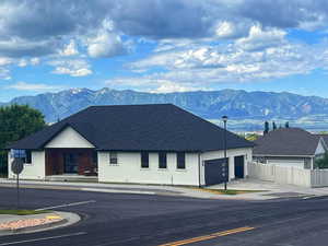 Exterior space with a mountain view