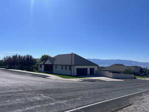 Exterior space featuring a mountain view