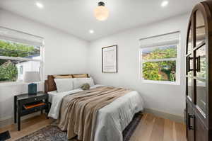 Bedroom featuring hardwood / wood-style flooring