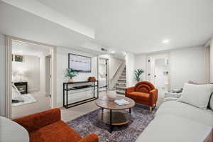 Living room with carpet flooring