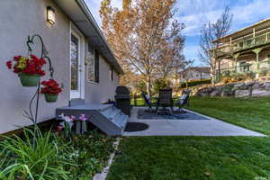 View of yard with a patio area