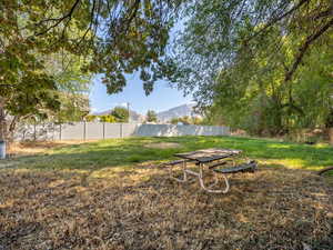 View of yard featuring a mountain view