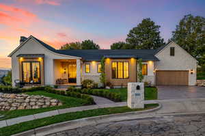 View of front of home with a garage