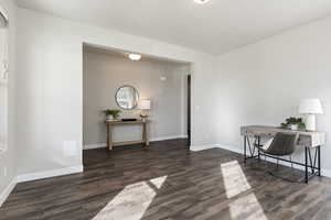 Formal Living Room repurposed into an office space.