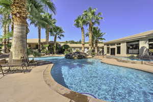 View of pool with a patio area