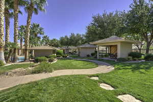 View of front of property featuring a front lawn