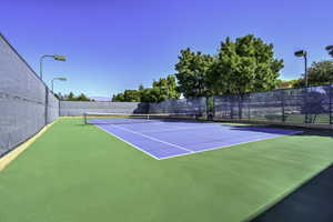 View of tennis court