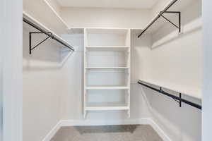 Spacious closet with carpet floors