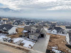 Drone / aerial view with a mountain view