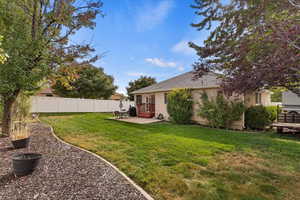 View of yard with a patio