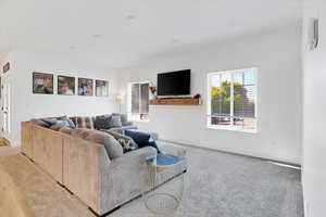 Living room featuring light hardwood / wood-style flooring