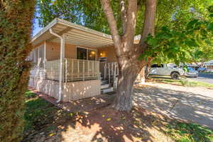 View of front facade featuring covered porch