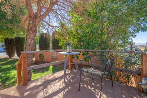 View of wooden deck