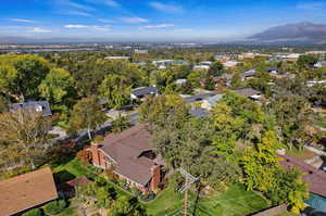 Drone / aerial view with a mountain view