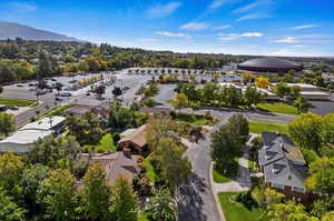 Aerial view with a mountain view