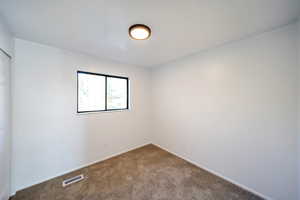 View of carpeted spare room