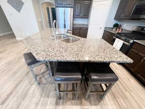 Kitchen with an island seating up to 6!