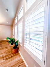 Plenty of natural light, vaulted ceilings, plantation shutters