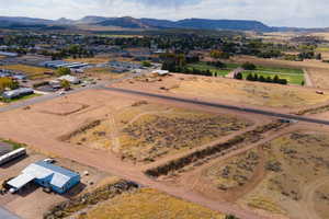 Drone / aerial view with a mountain view