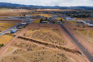 Bird's eye view with a mountain view