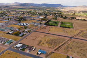 Drone / aerial view featuring a mountain view