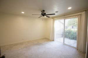 Family room with sliding door to patio