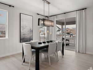 Dining room featuring light hardwood / wood-style flooring