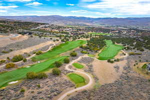 Bird's eye view featuring a mountain view