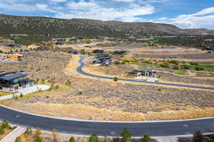 Bird's eye view with a mountain view