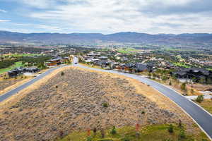 Aerial view with a mountain view