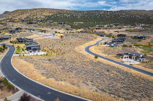 Bird's eye view featuring a mountain view