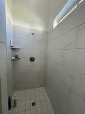 Bathroom with tiled shower