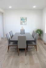 Dining area featuring light wood-type flooring