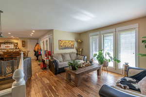 Living room featuring hardwood / wood-style floors